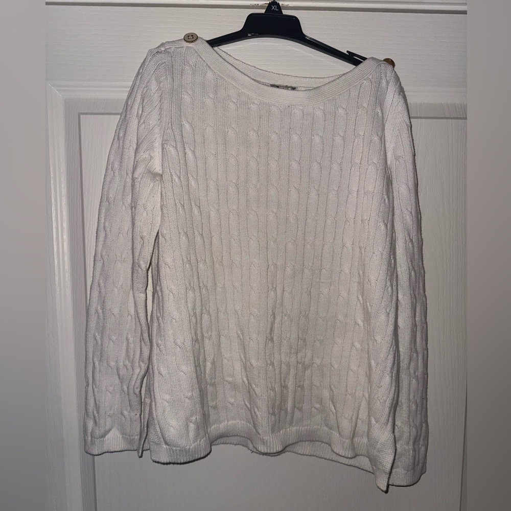 Talbots Off-White Cable Knit Sweater
